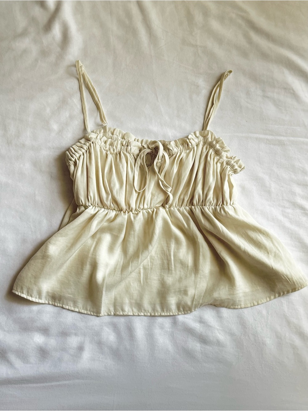 Cream Babydoll Strap American Eagle Tank Top
